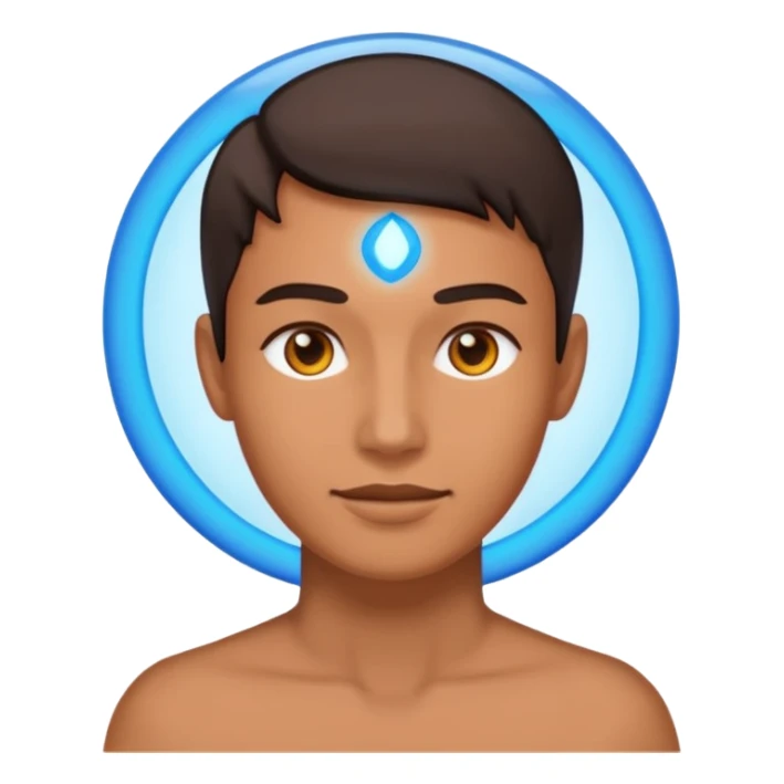 forhead with an indicator symbol in the center sticker