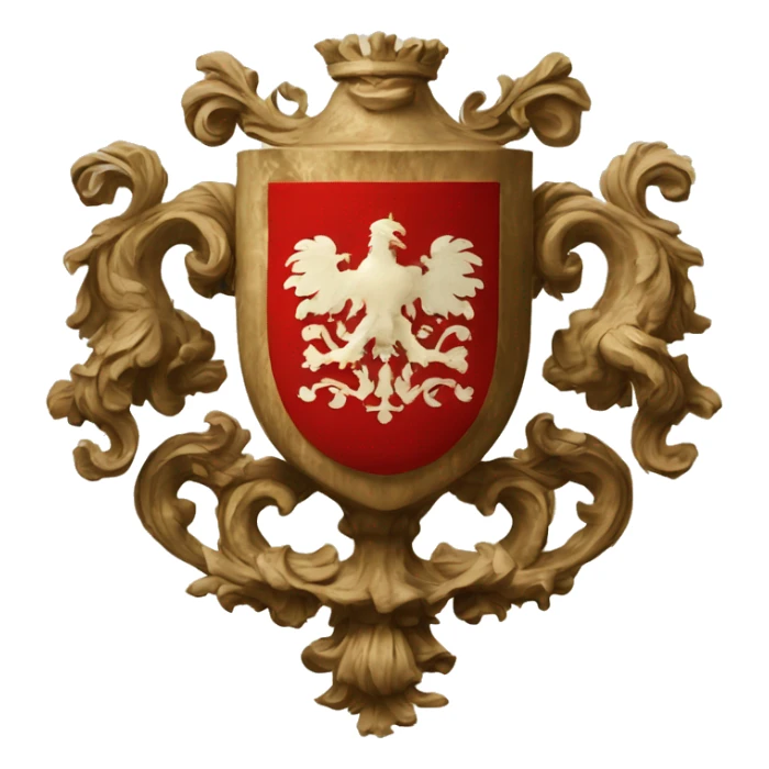 ancient red arisocratic baroque coat of arms sticker