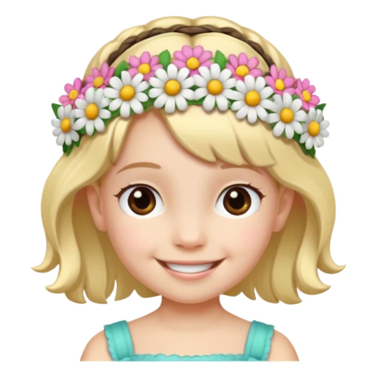 child with flower hair band  sticker
