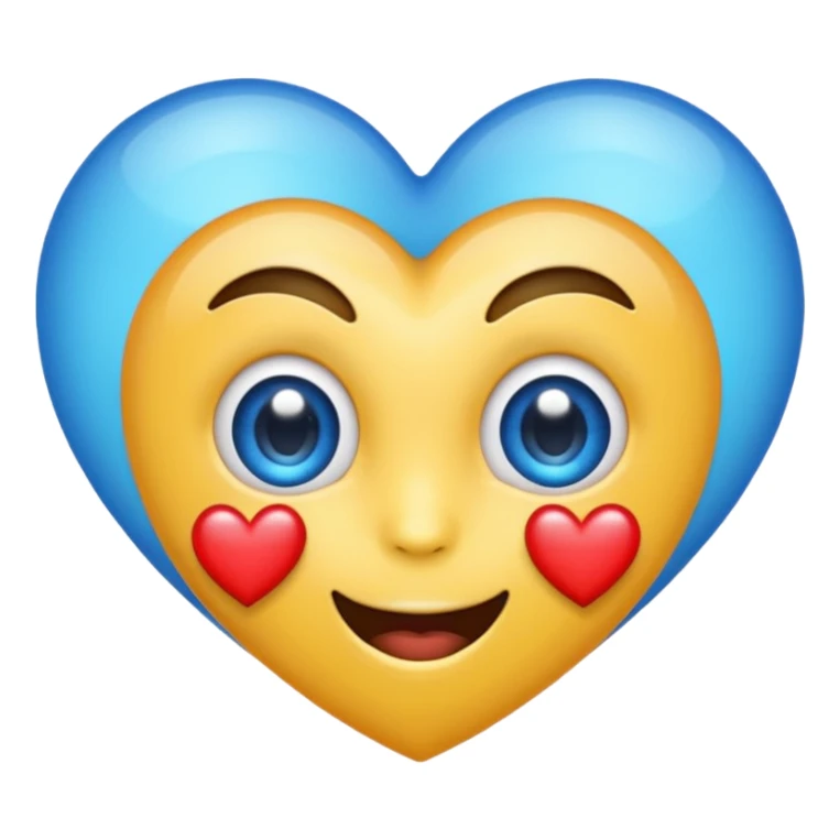 Emoji with blue heart eyes  sticker