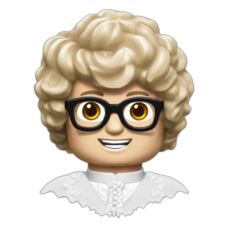 Lego austin powers with white lace jabot sticker