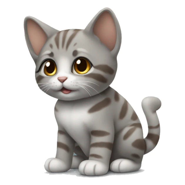  baby cat grey and brown sticker
