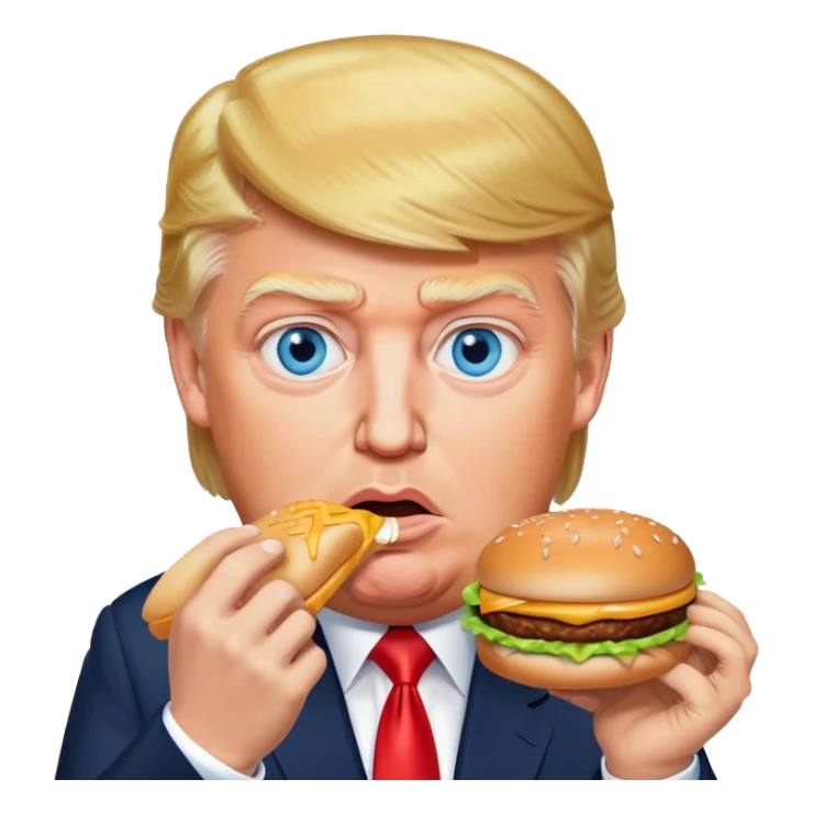 Donald Trump blue eyes eating a Big Mac  sticker