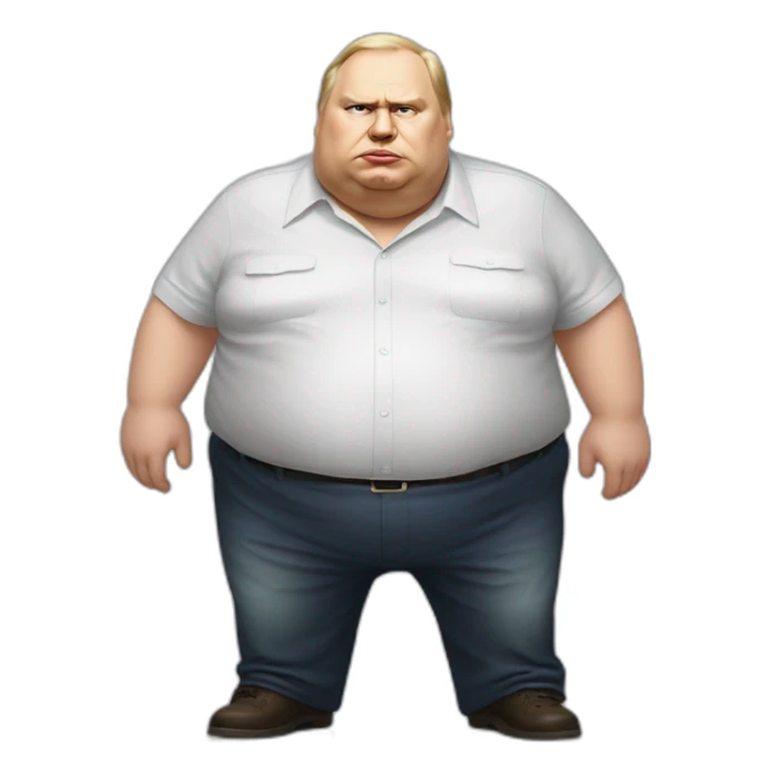 Vladimir Poutine morbidly obese Shooting nobody, full body sticker