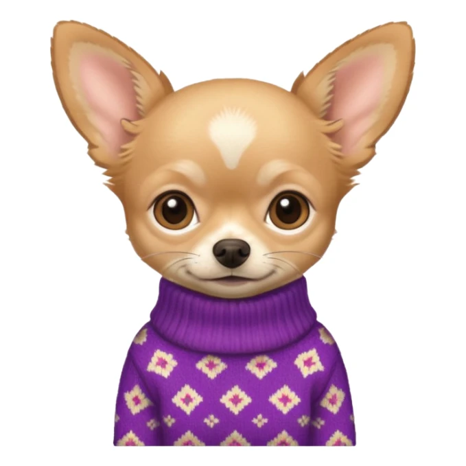 Tan chihuahua wearing a sweater sticker