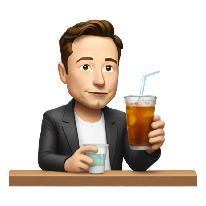 Elon Musk eating iced tea  sticker