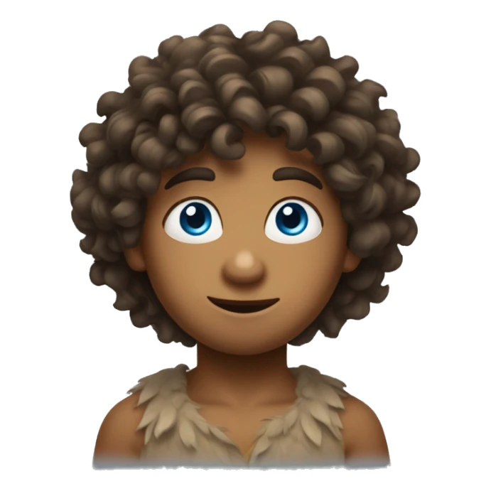 Mowgli, curly hair, blue eyes sticker