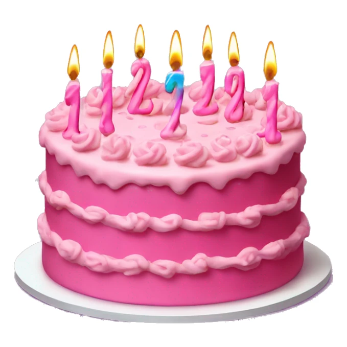 Pink birthday cake with 21 numeral candles sticker