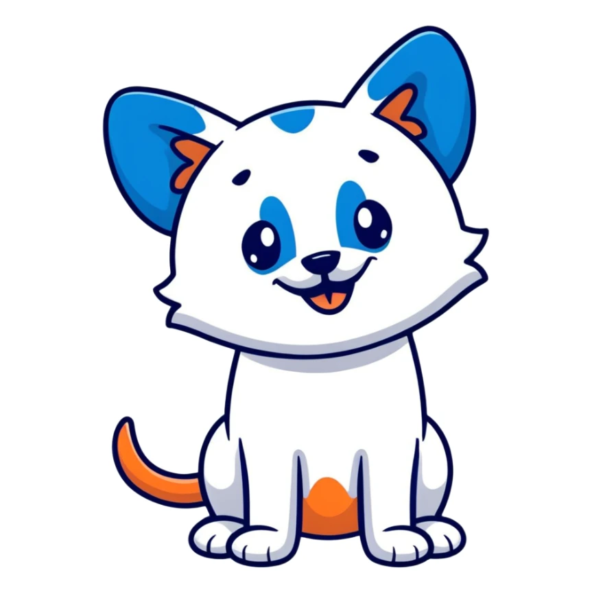 Bluey character, blue cartoon dog with rounded ears and happy expression sticker