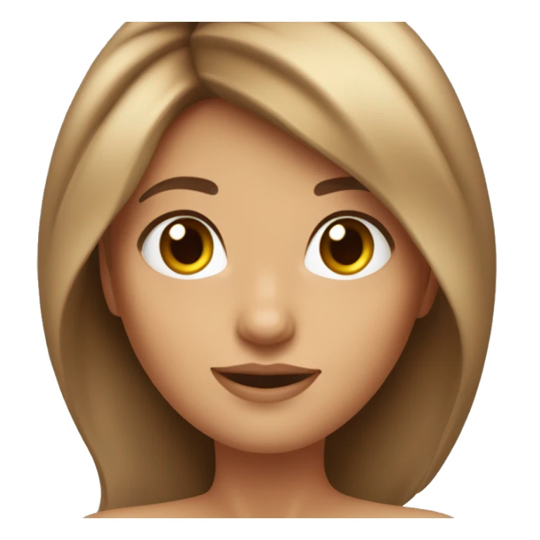 Memoji brune aux yeux marronds cheveux long sticker