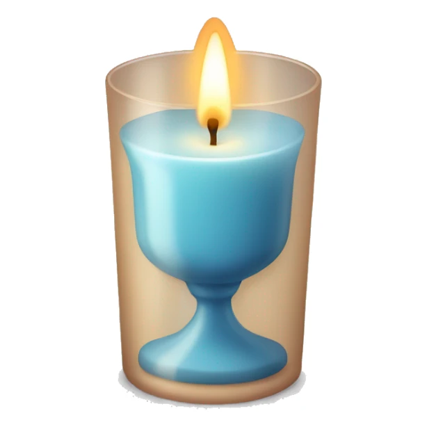 Candle in a powder-colored glass sticker