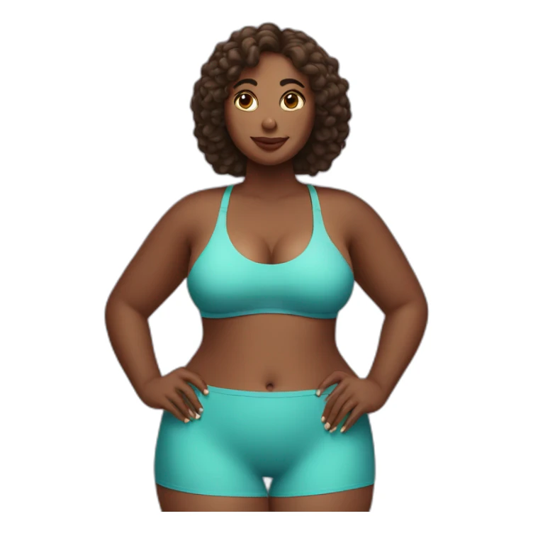 curvy woman holding chest in swimsuit sticker