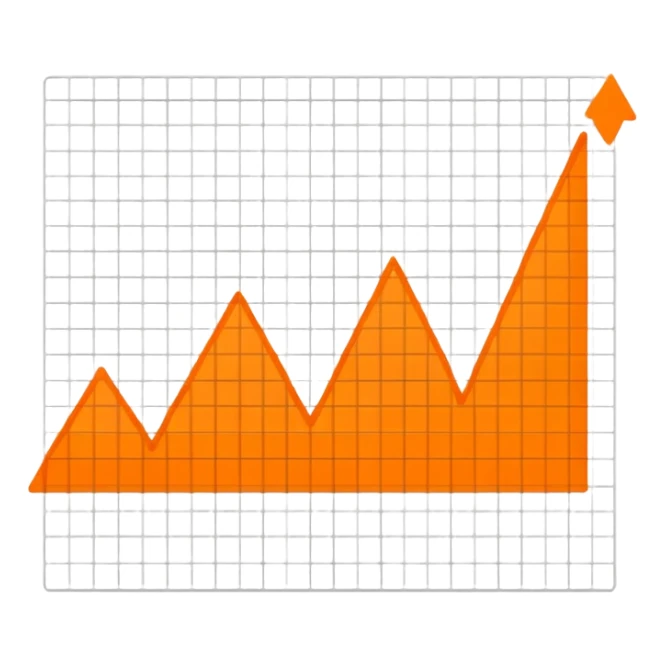 orange and white line chart emoji style with grid background sticker
