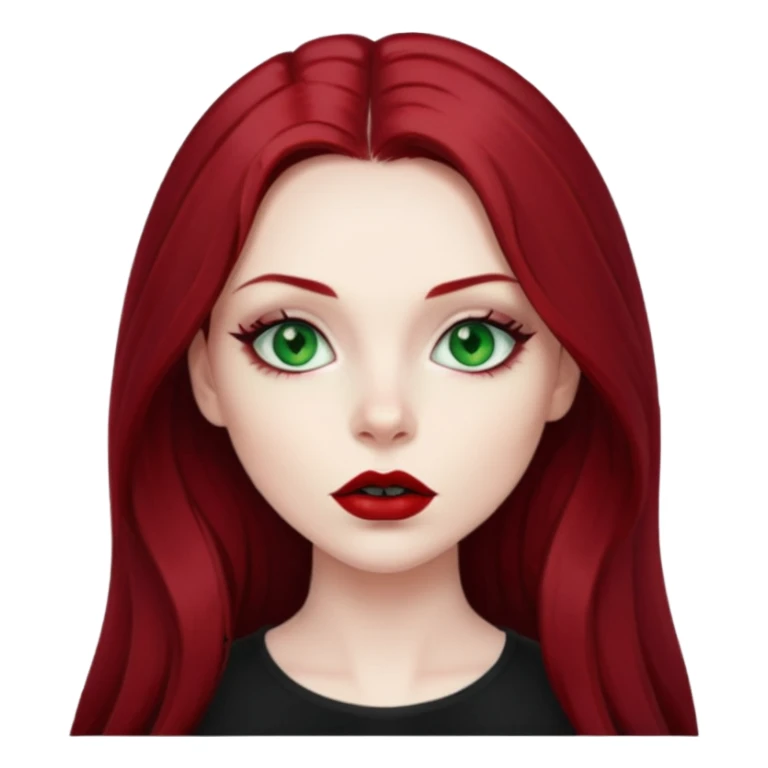 Alternative Girl  long dark red hair green eyes sticker