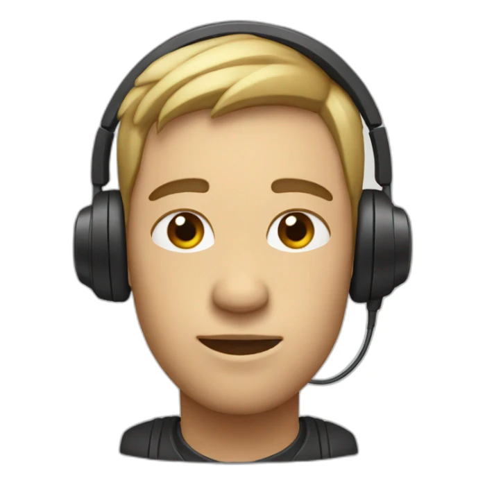 Person with just one earphone on their ear sticker