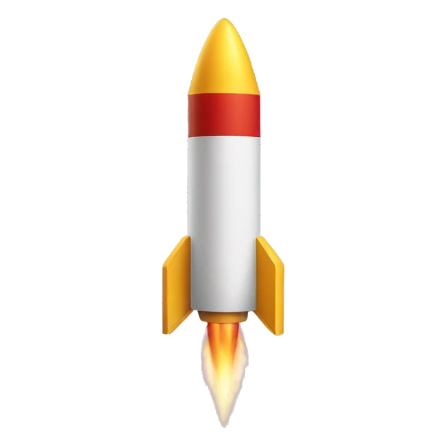 Two rockets going up and to the left. There must be TWO rockets in frame, not just one.  sticker