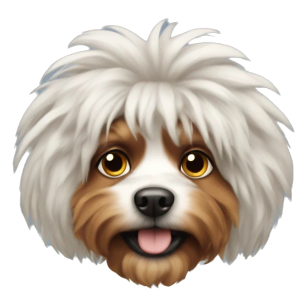 a dog with big hair  sticker