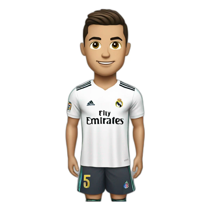Cristiano ronaldo with réal Madrid shirt white sticker