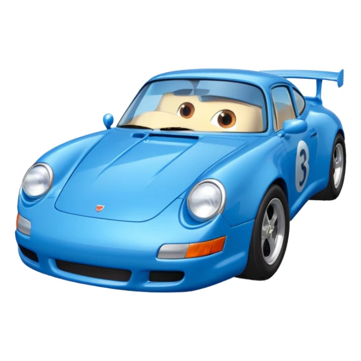 blue carrera from cars movie sticker