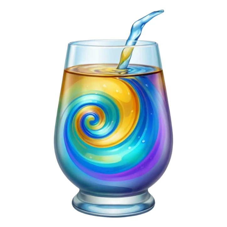 Oil on Water in  a glass  sticker