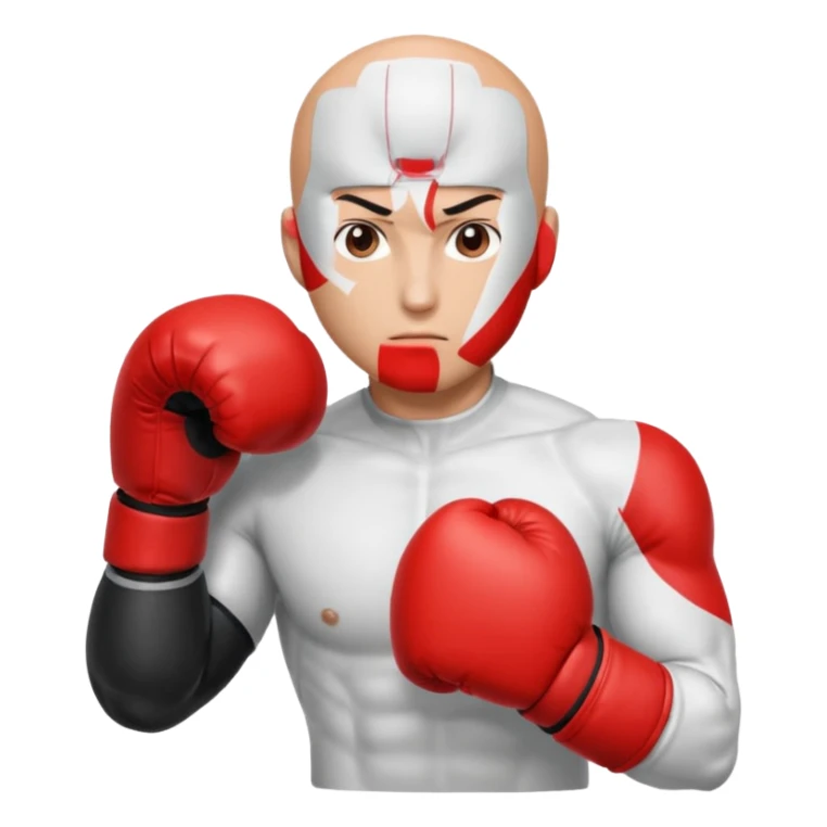 Saitama red hand punch with boxing glove sticker