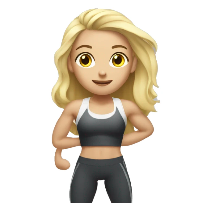 blonde girl training in gym  sticker
