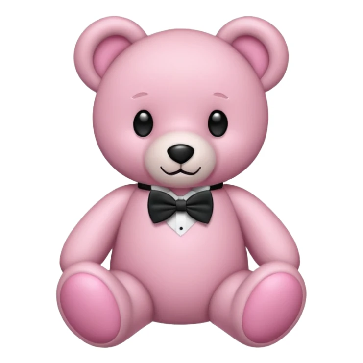 Osito rosa con moño en el cuello sticker