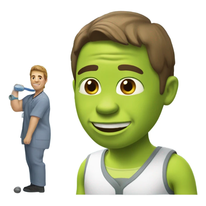 Shrek as a physical therapist sticker