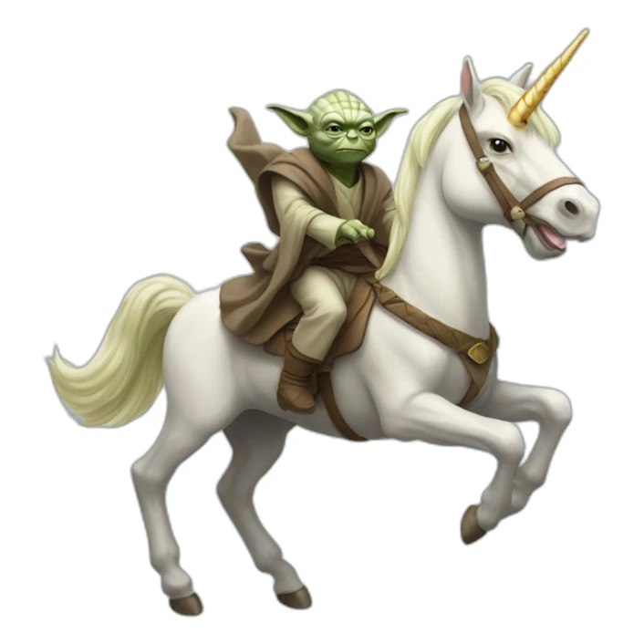 Yoda riding unicorn sticker