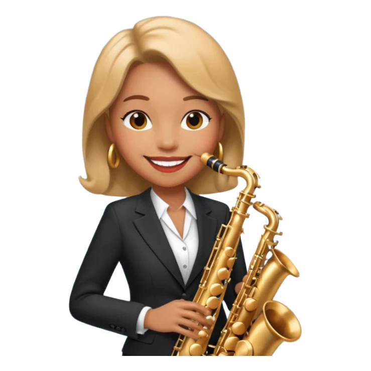 woman Swing jazz musician playing saxophone sticker