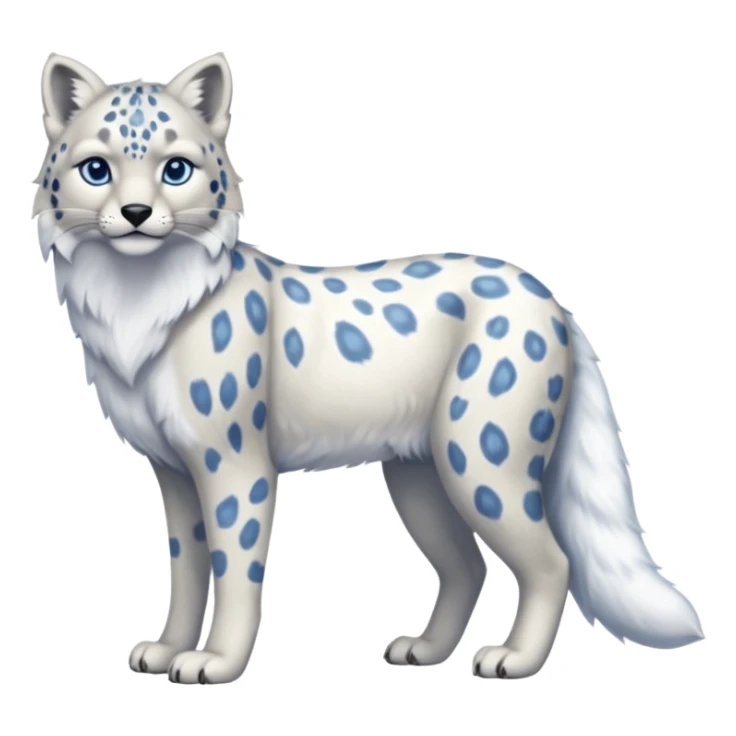 Snow-Leopard-Arctic-Wolf-Arctic-Fox-Canadian-Lynx-Fusion-Animal-Hybrid-Creature, full body sticker