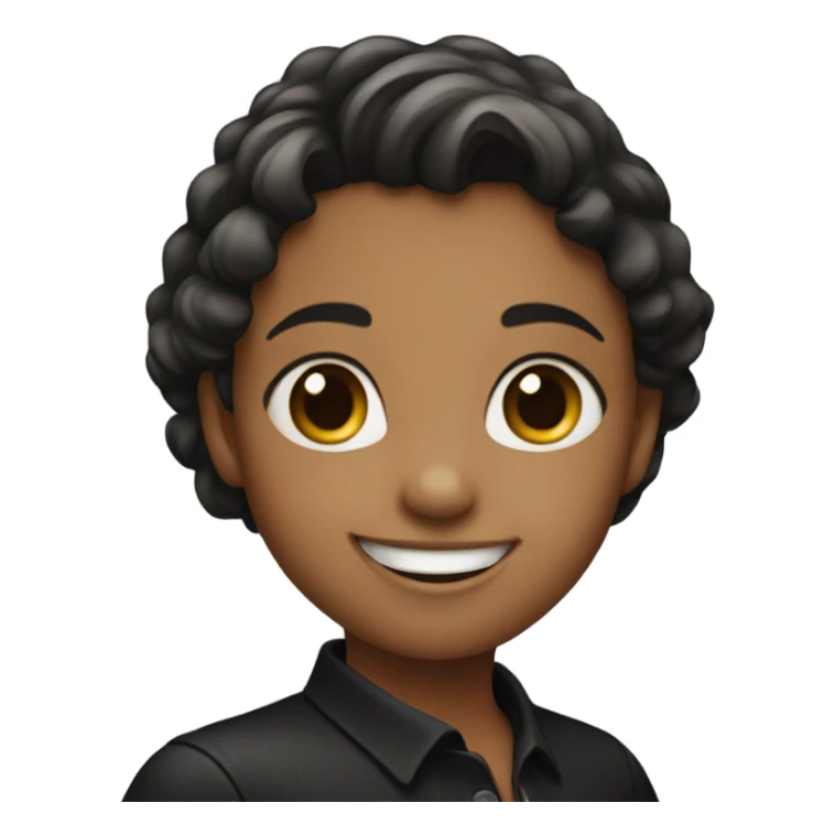 smiling girl in black shirt sticker