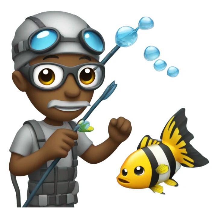 Fish snorkling holding a butterfly catcher sticker