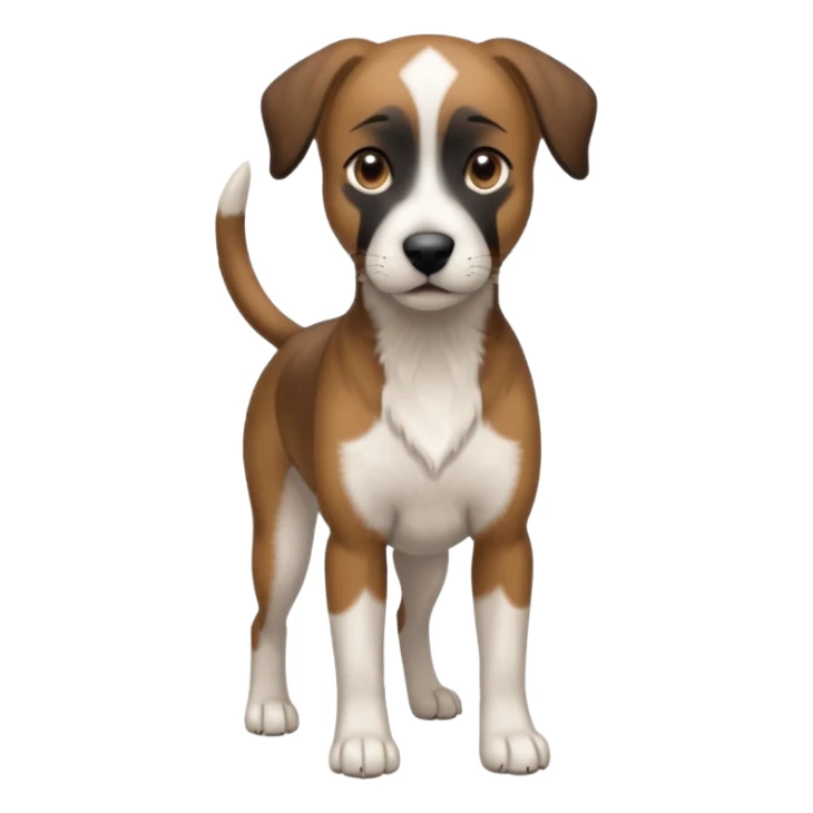 Mountain cur dog with white face black nose and brown ears sticker