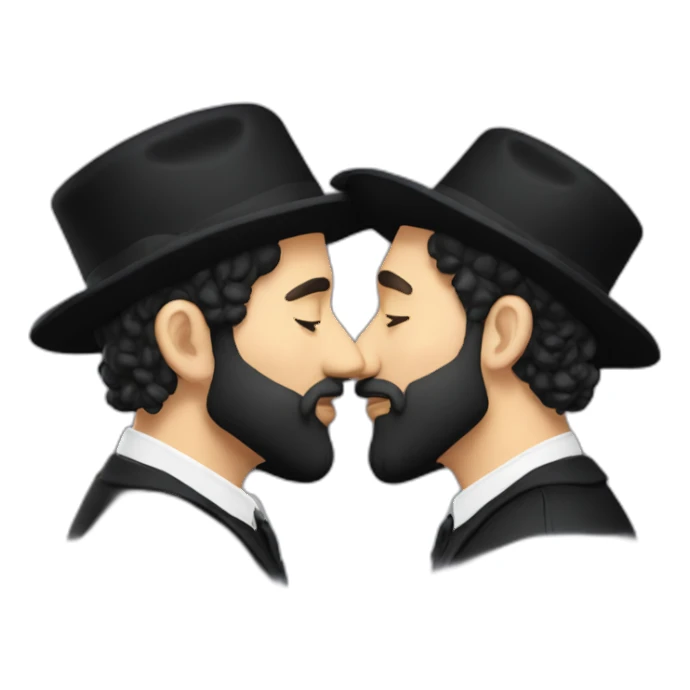 two Orthodox Jews kissing each other sticker