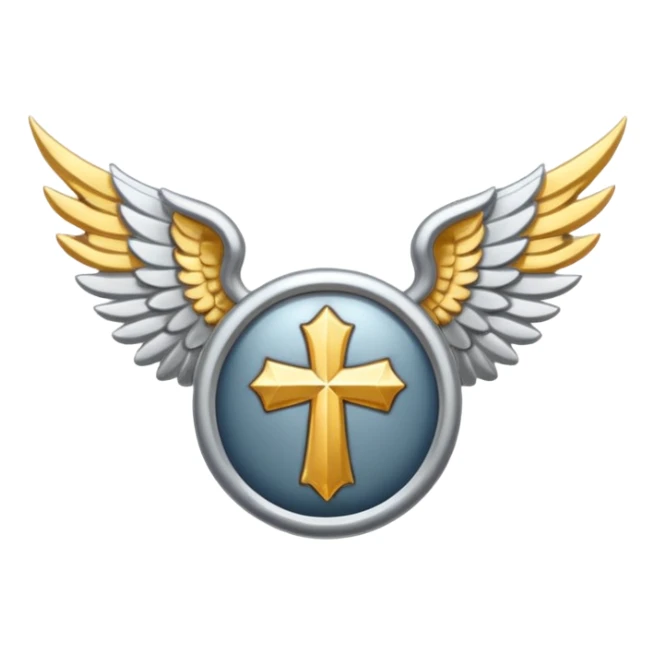 holy saint emblem with silver or white wings  sticker