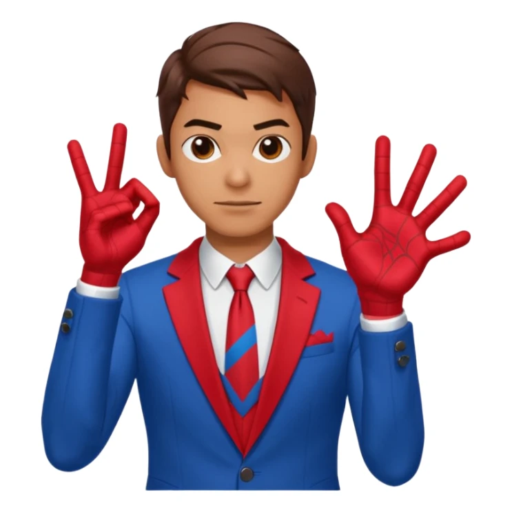 Spiderman just makes an upvote sign with his hand. sticker