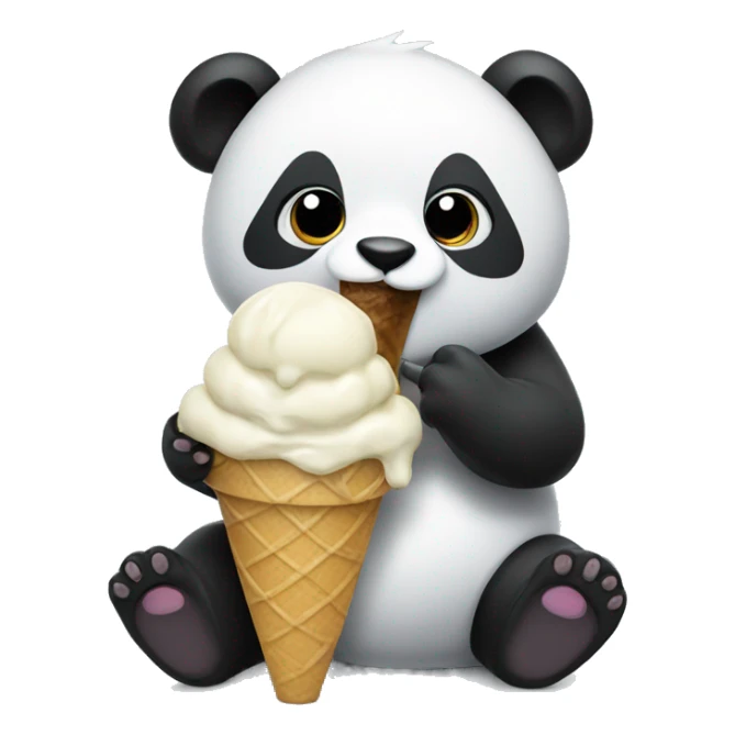 Panda eating ice cream sticker