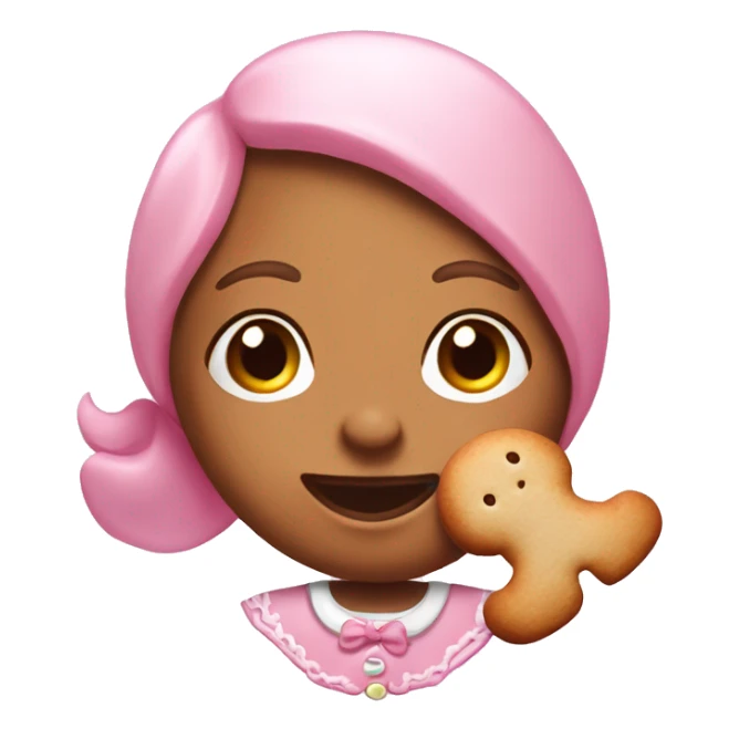 pastel pink gingerbread girl realistic with light bread  sticker