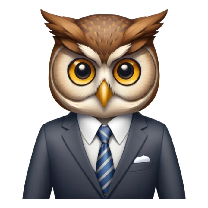 owl wearing a business suit sticker