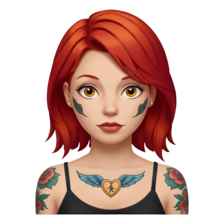 woman with red hair and tattoos sticker