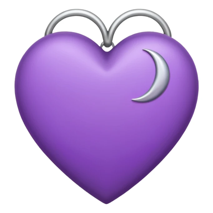 purple heart with a moon sticker