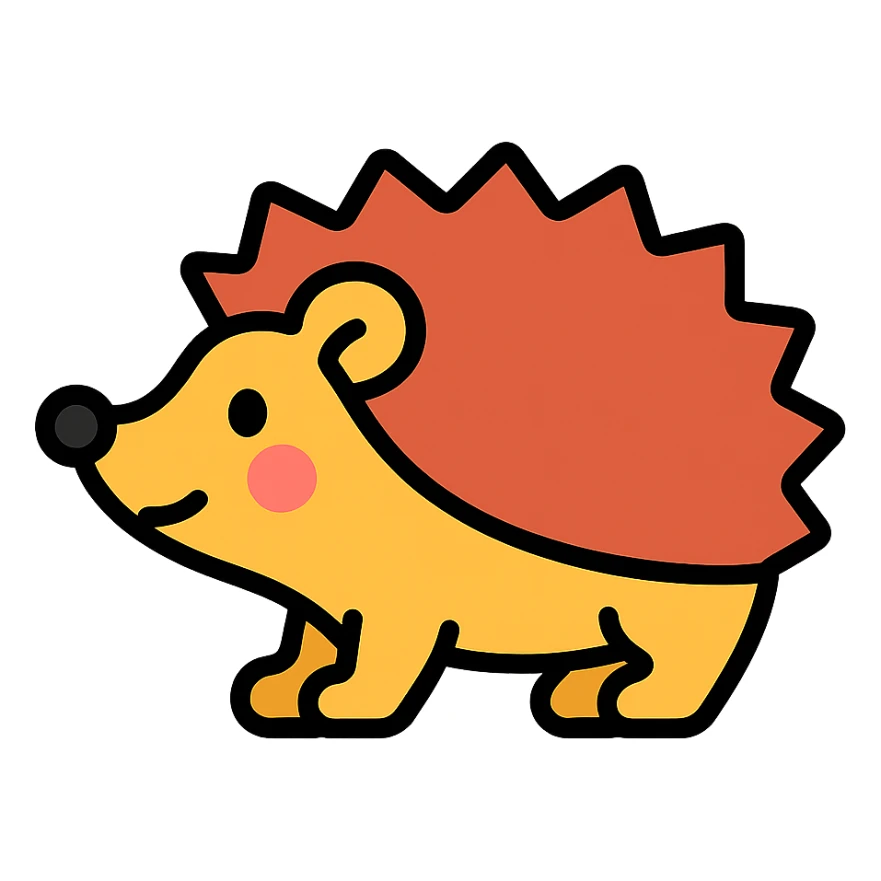 color outline icon of a hedgehog sticker