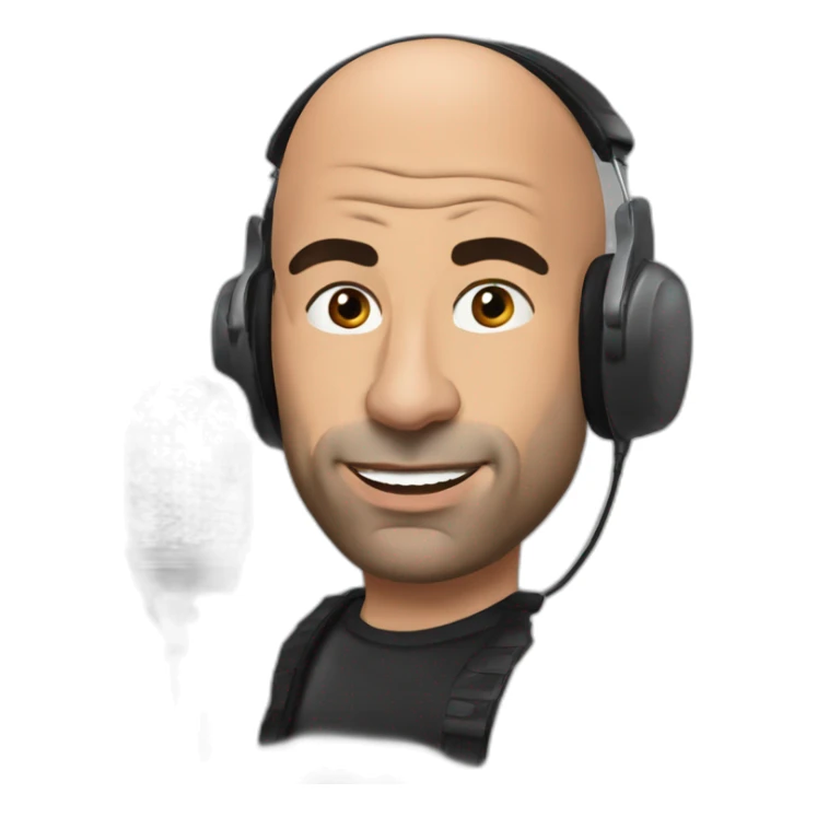 Joe Rogan podcast with a microphone sticker