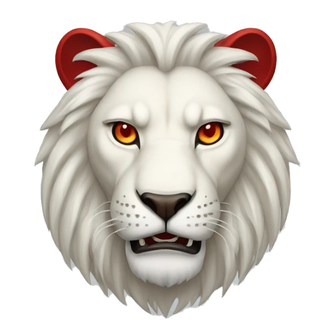 Angry white lion with red eyes sticker