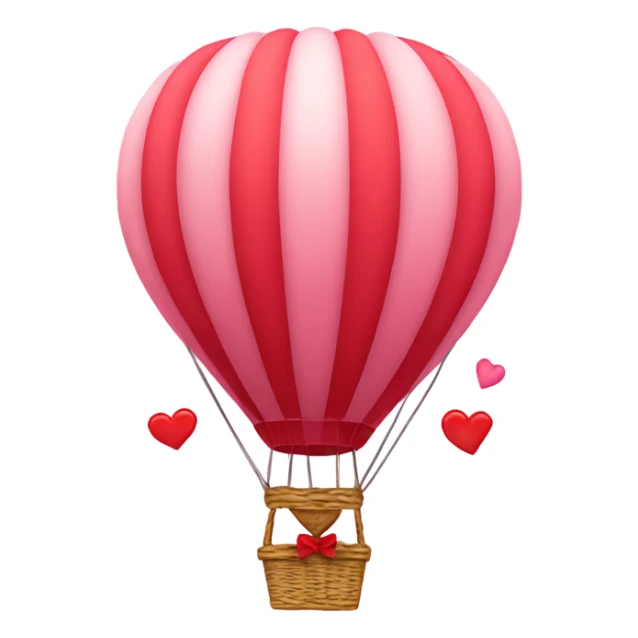 Valentine’s Day hot air balloon sticker