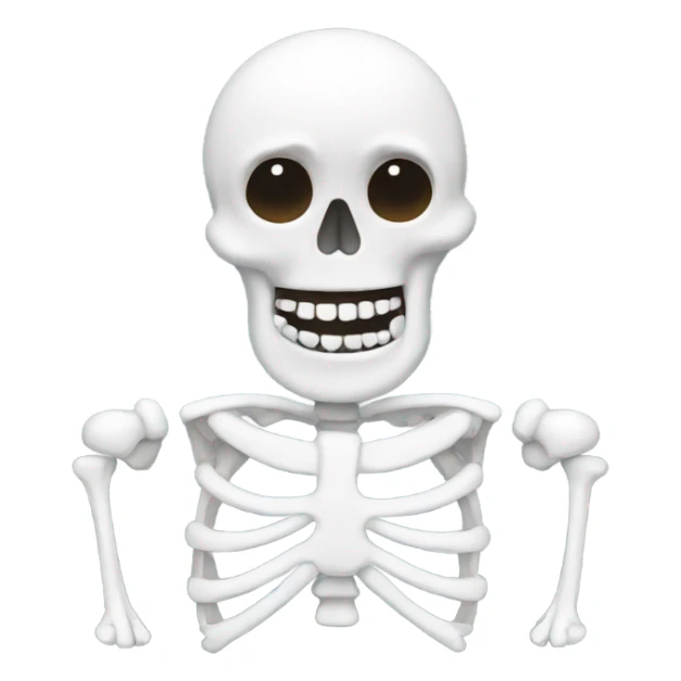 Skeleton made out of white sticky stuff sticker