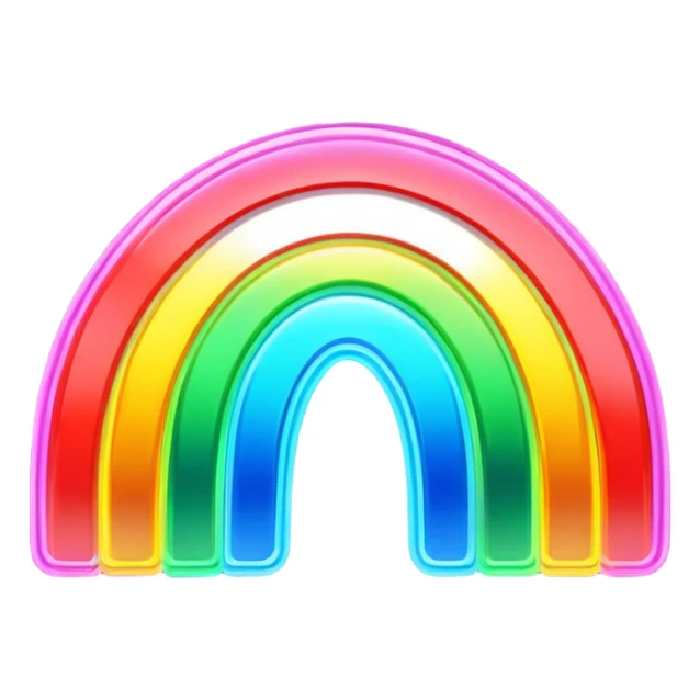 glowing led light, rainbow coloured, one big sign sticker