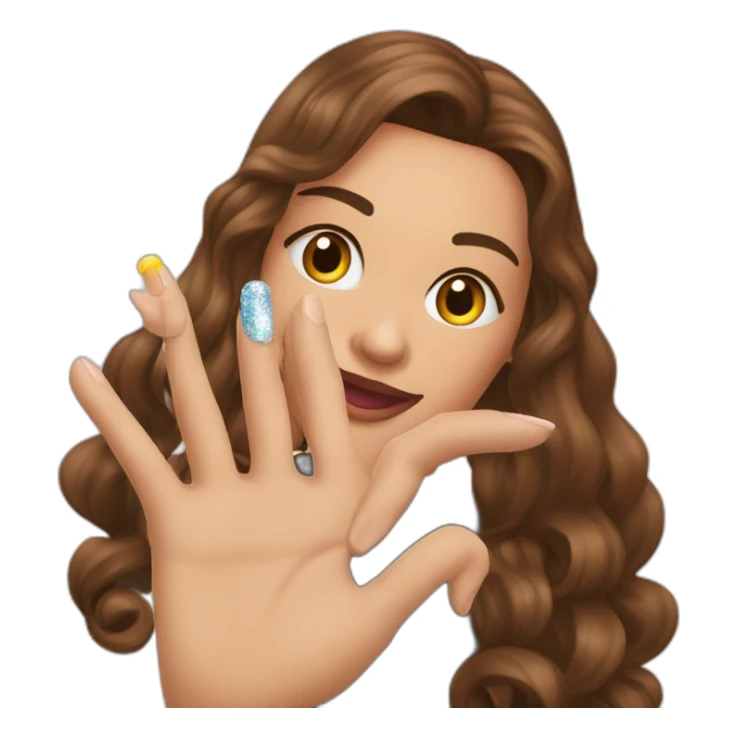 Doigt d’honneur avec faux ongles sticker