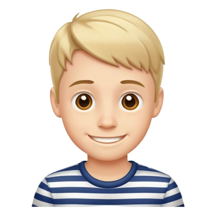 smiling boy in striped shirt sticker